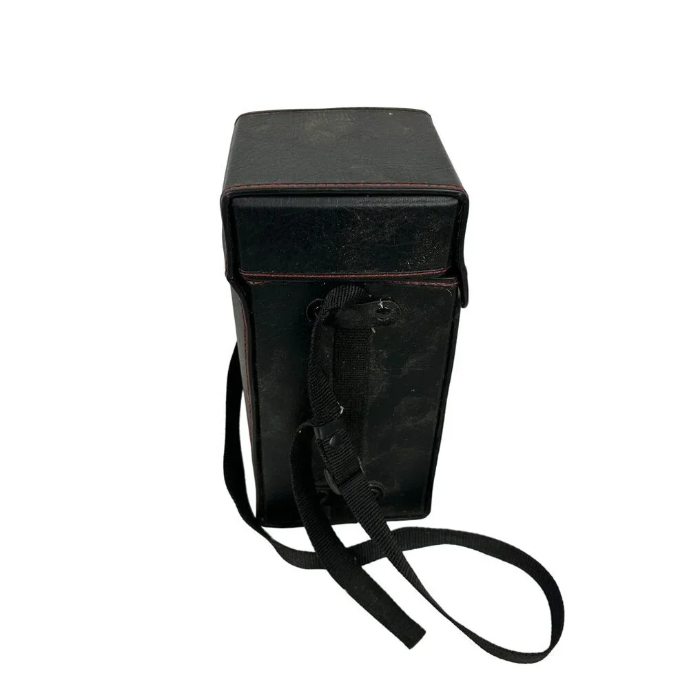 Vintage Sigma Camera Lens Case Black Leather Strap